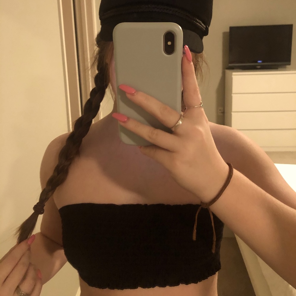 black runched bandeau